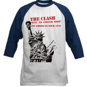 clash baseball shirt 1979 us tour t shirt