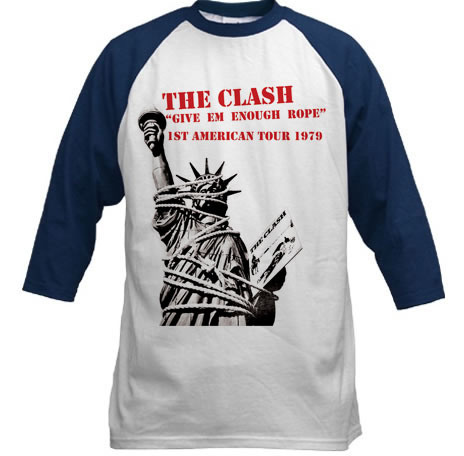 clash baseball shirt 1979 us tour t shirt